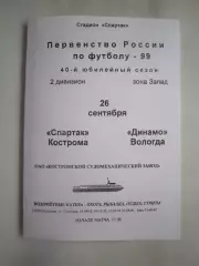 Спартак Кострома - Динамо Вологда 1999 (Б)