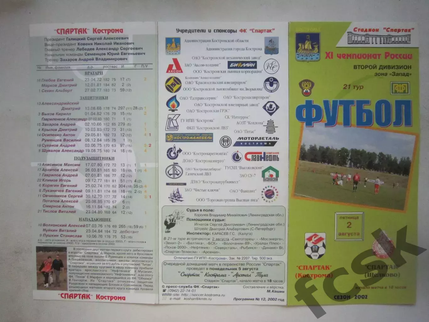 Спартак Кострома - Спартак Щелково 2002 (Б)