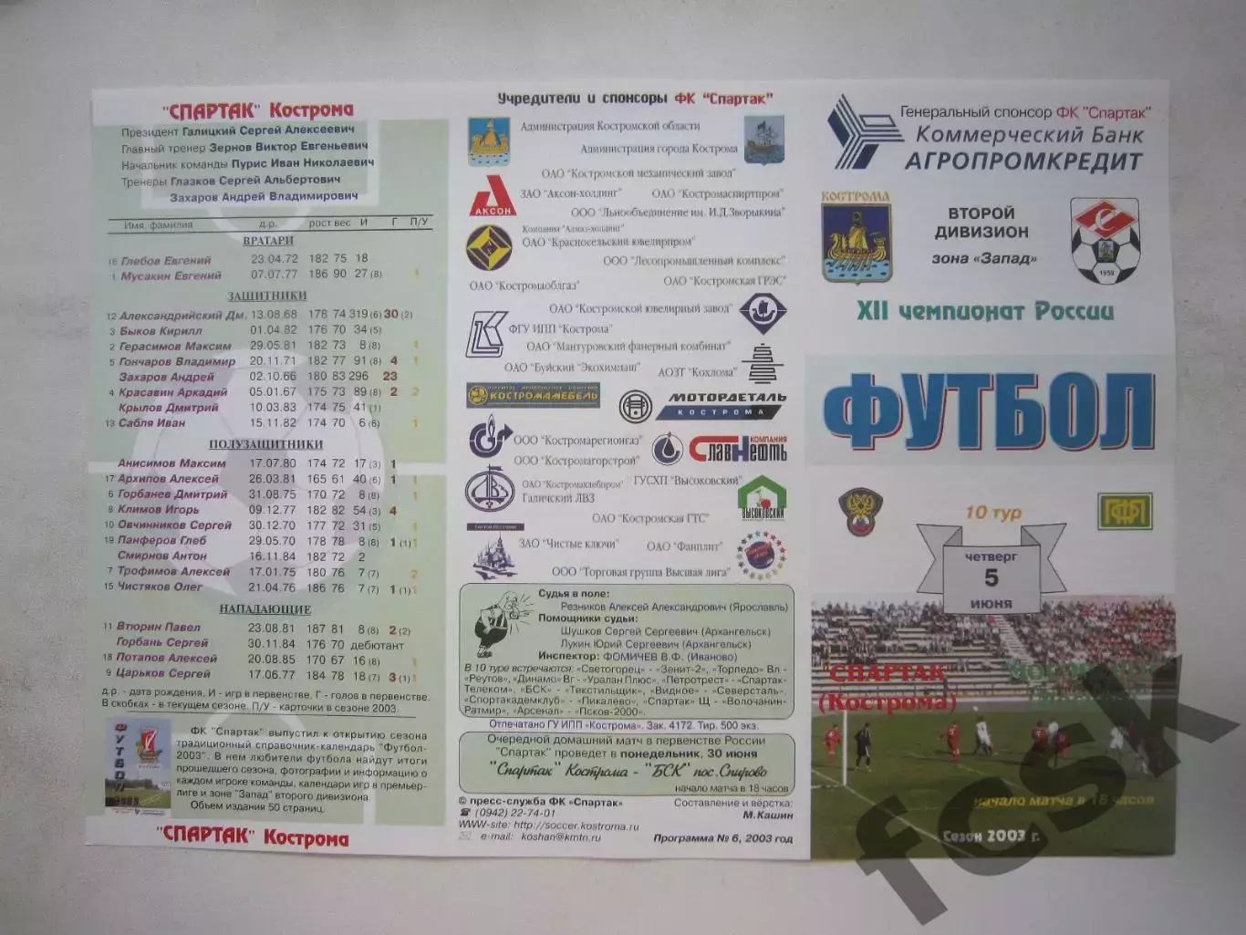 Спартак Кострома - Мосэнерго Москва 2003 (Б)