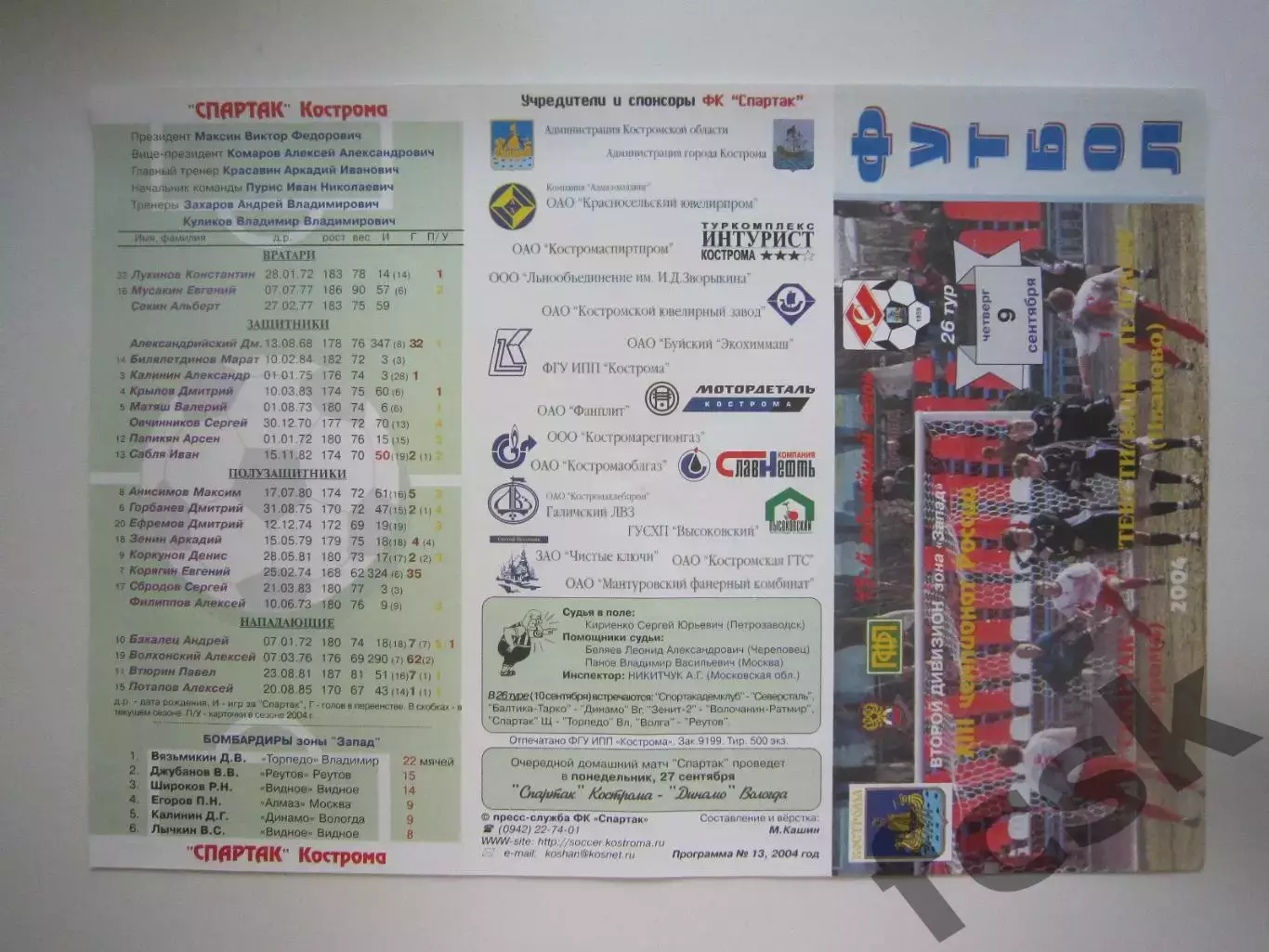 Спартак Кострома - Текстильщик-Телеком Иваново 2004 (Б)