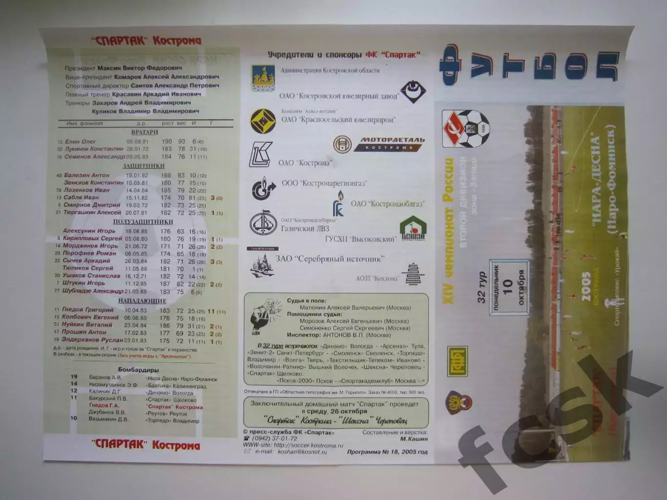 Спартак Кострома - Нара-Десна Наро-Фоминск 2005 (Б)