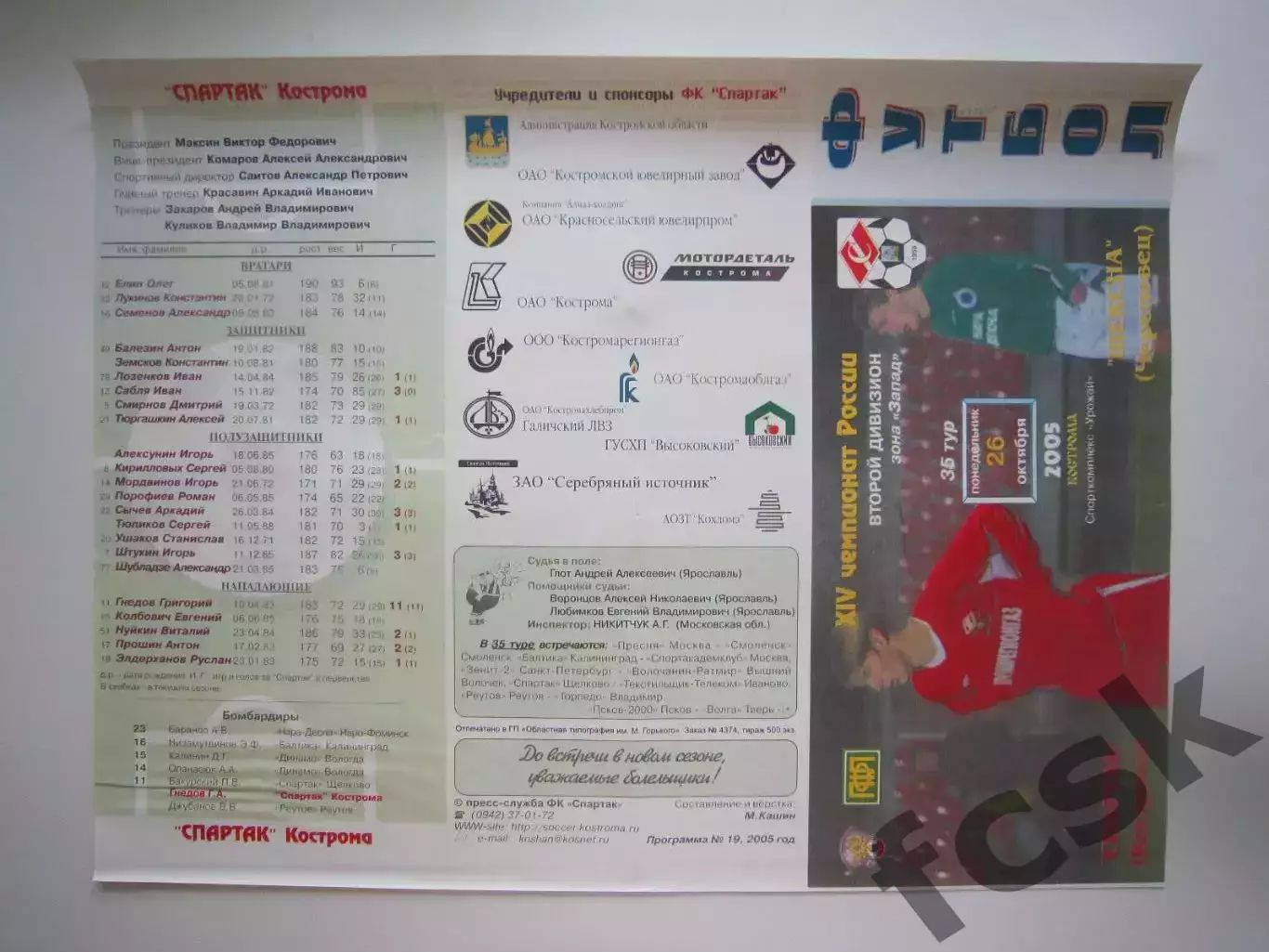 Спартак Кострома - Шексна Череповец 2005 (Б)