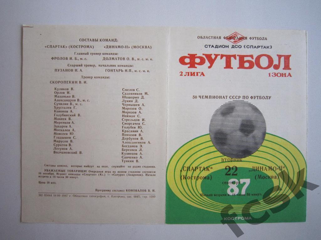 Спартак Кострома - Динамо-2 Москва 1987