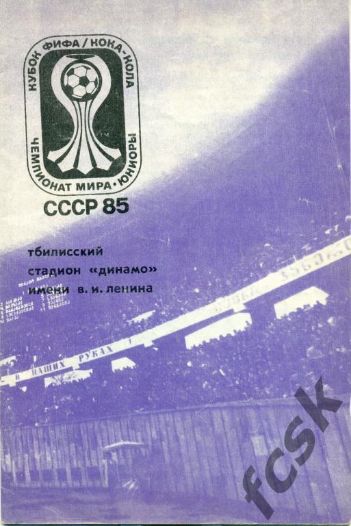 Чемпионат Мира ЧМ 1985 Группа в Тбилиси Ирландия, Бразилия, Испания, Сауд.Аравия