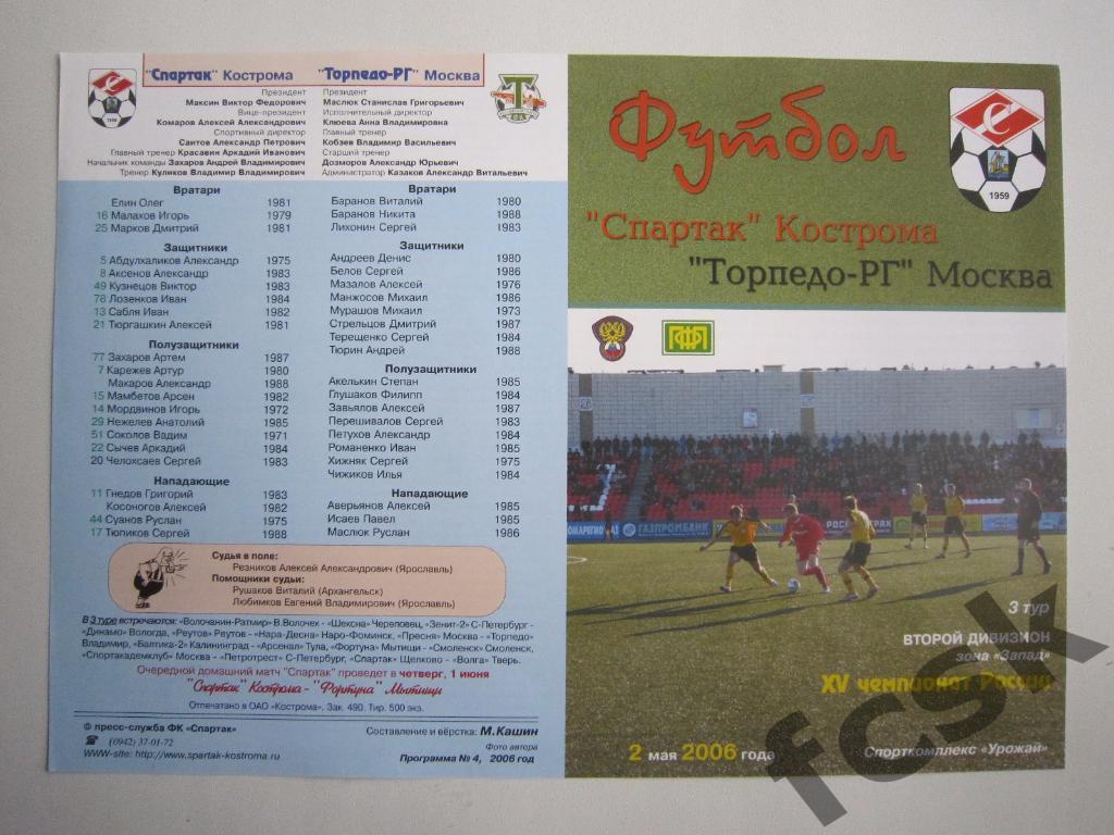Спартак Кострома - Торпедо-РГ Москва 2006