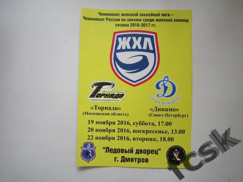 * Торнадо Московская обл. - Динамо Санкт-Петербург 19, 20, 22.11.2016