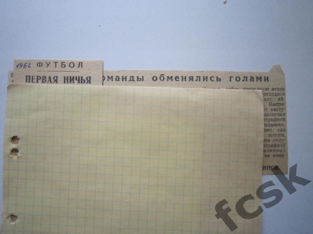 Текстильщик Иваново - Ракета Горький 1962 2 отчета