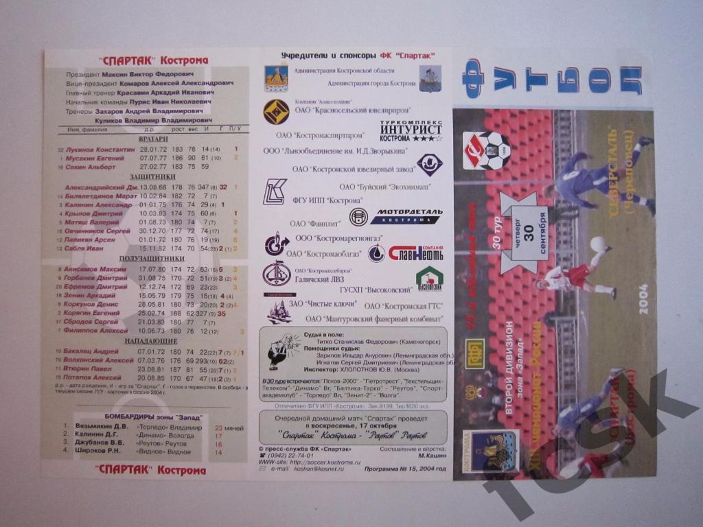 Спартак Кострома - Северсталь Череповец 2004