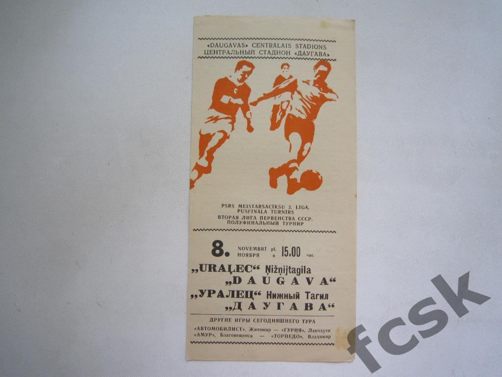 + Даугава Рига - Уралец Нижний Тагил 1975 Переходный турнир