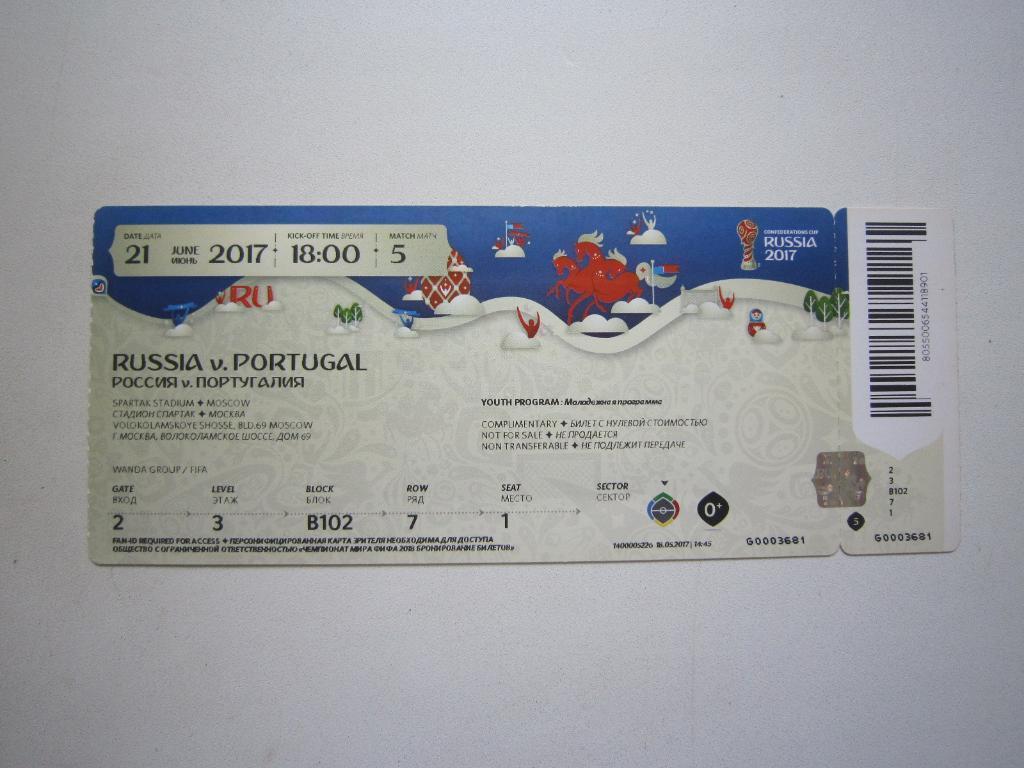 + Кубок Конфедерации 2017 Россия - Португалия 21.06.2017