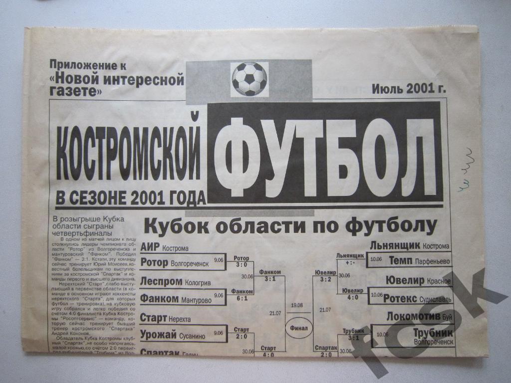 + Костромской футбол Июль 2001 (Ярославль, Зенит, Щелково, Волочек, др.)
