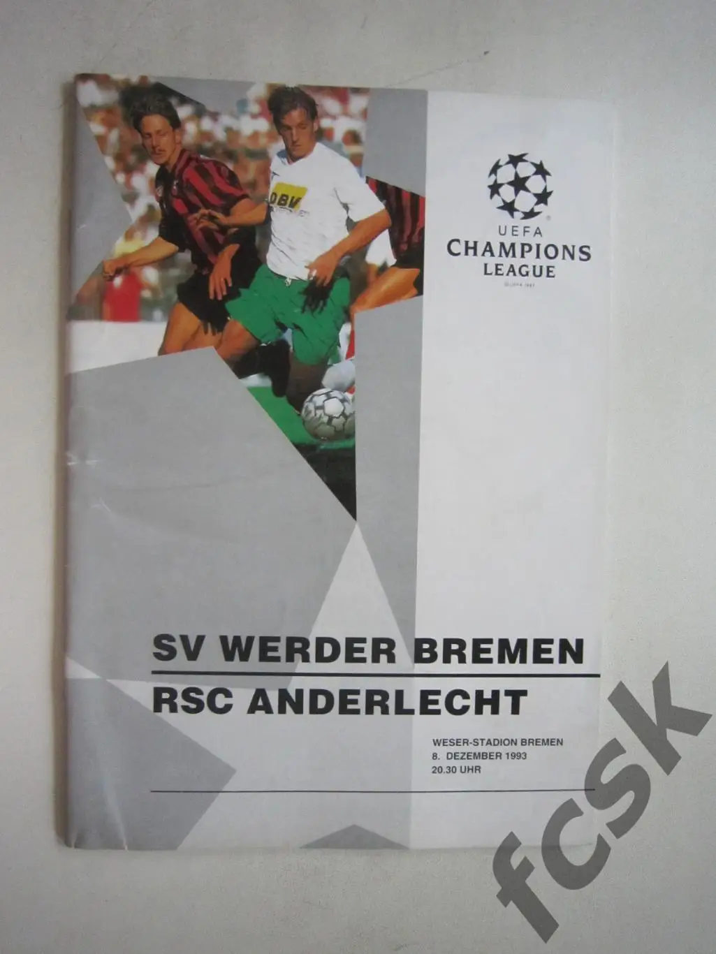 Вердер Германия - Андерлехт Бельгия 08.12.1993 Лига Чемпионов (ф3)
