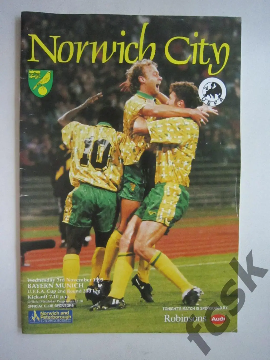 Норвич Сити Англия - Бавария ФРГ Германия 03.11.1993 Кубок УЕФА (ф3)