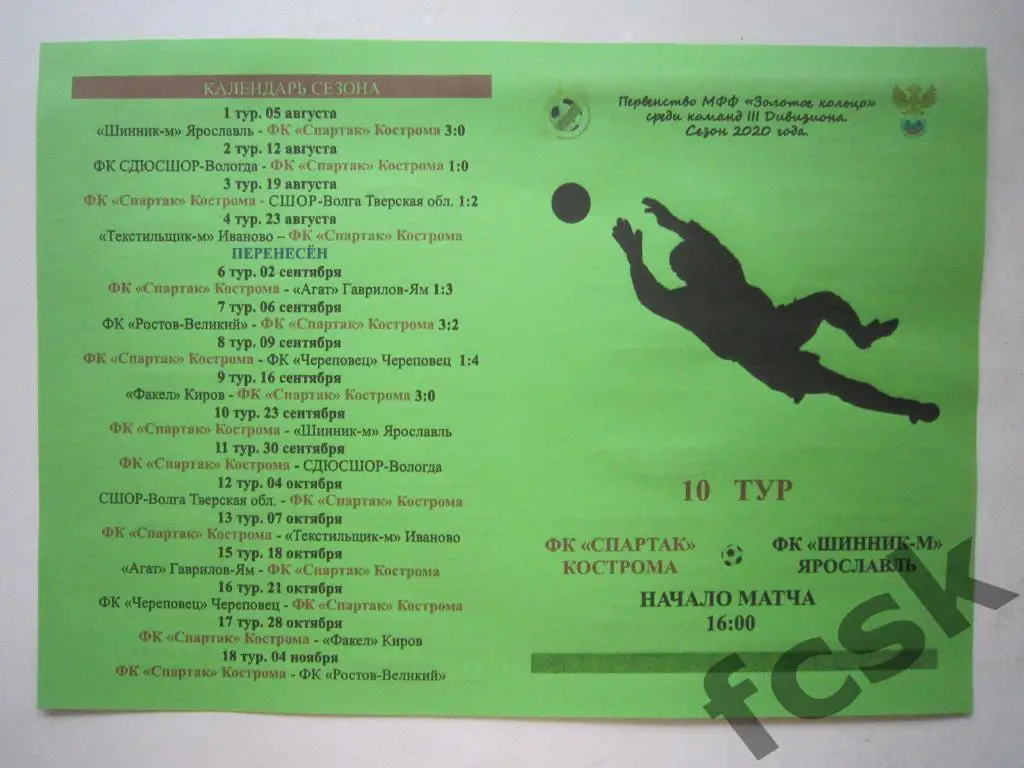 Спартак Кострома - Шинник-м Ярославль 23.09.2020