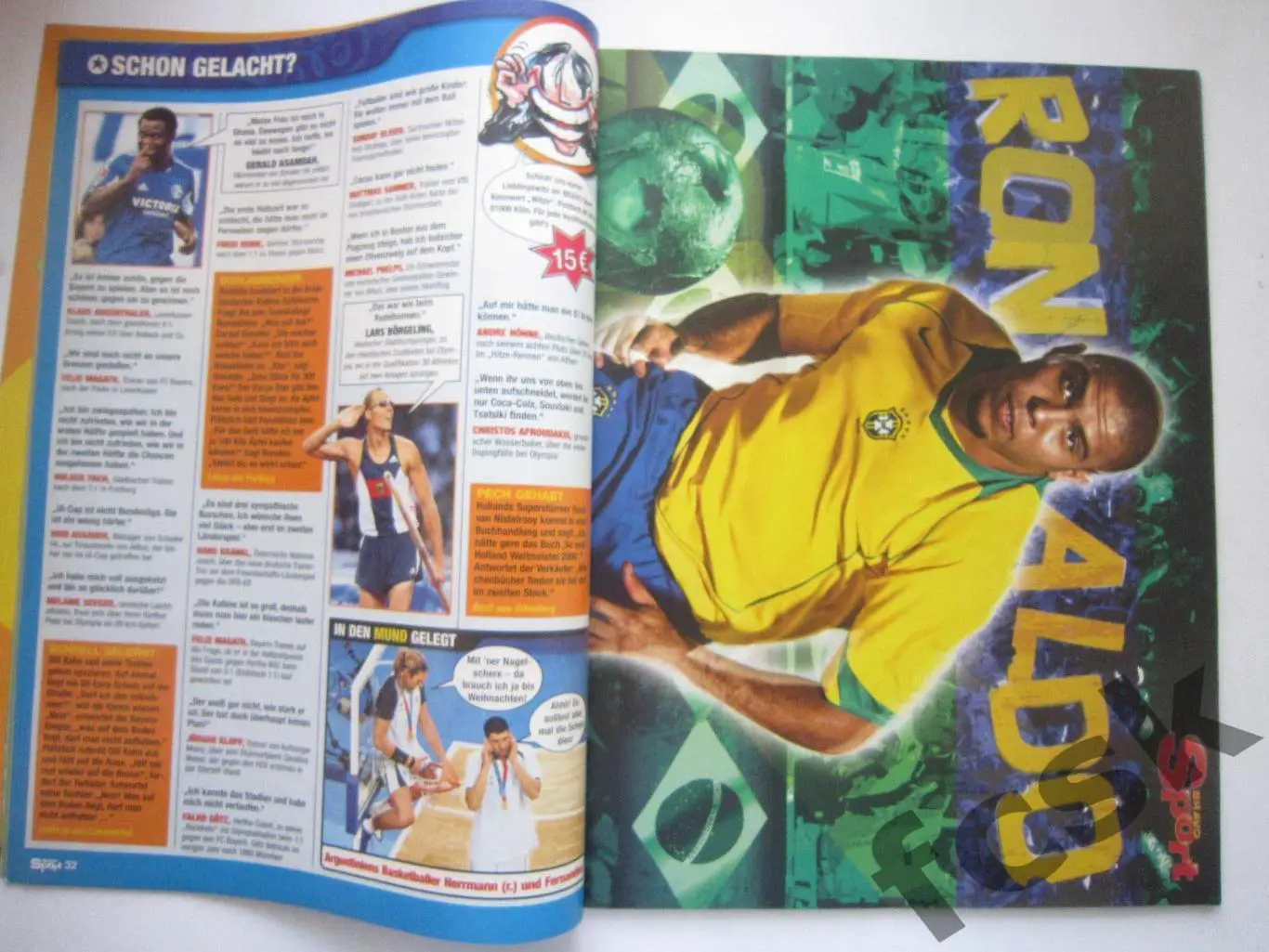 Браво Спорт Bravo Sport Германия Сентябрь 2004 Роналдо Мпенза Дайслер ЛЧ 1