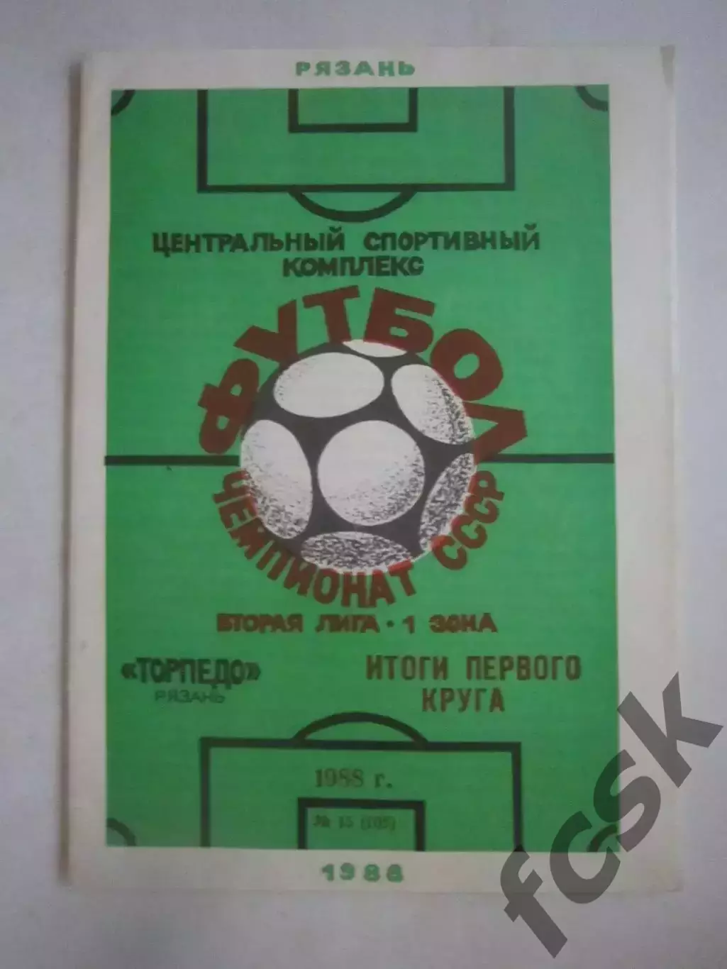 Торпедо Рязань Итоги первого 1 круга 1988 (Ч)