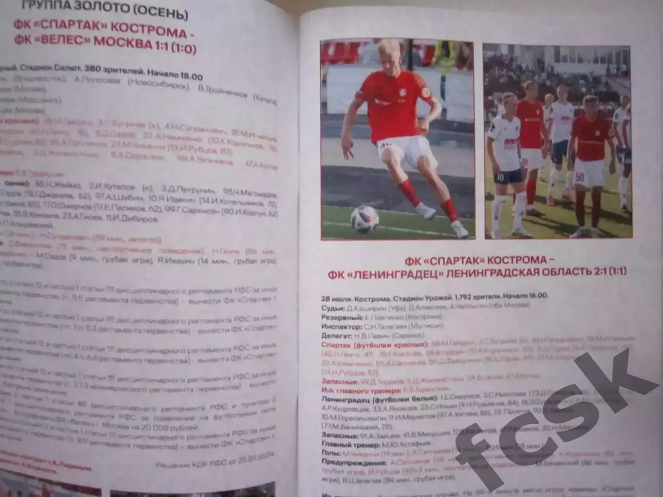 Спартак Кострома Сезон 2024/2025 Справочник Итоги Официальная продукция 1
