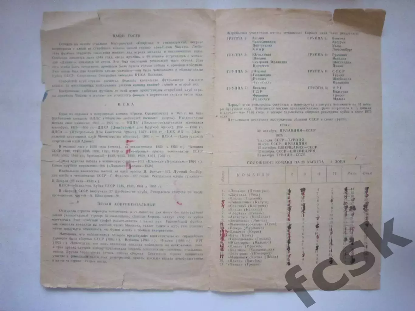 Спартак Кострома - ЦСКА Москва 25.08.1974 (Ч) СОСТОЯНИЕ НА ФОТО!!! 1