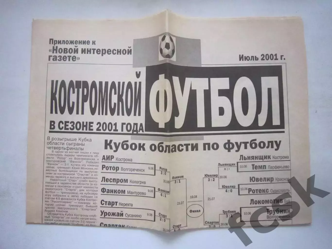 Костромской футбол Июль 2001 (Ярославль Вологда В.Волочек СПБ Щелково) (Ч)