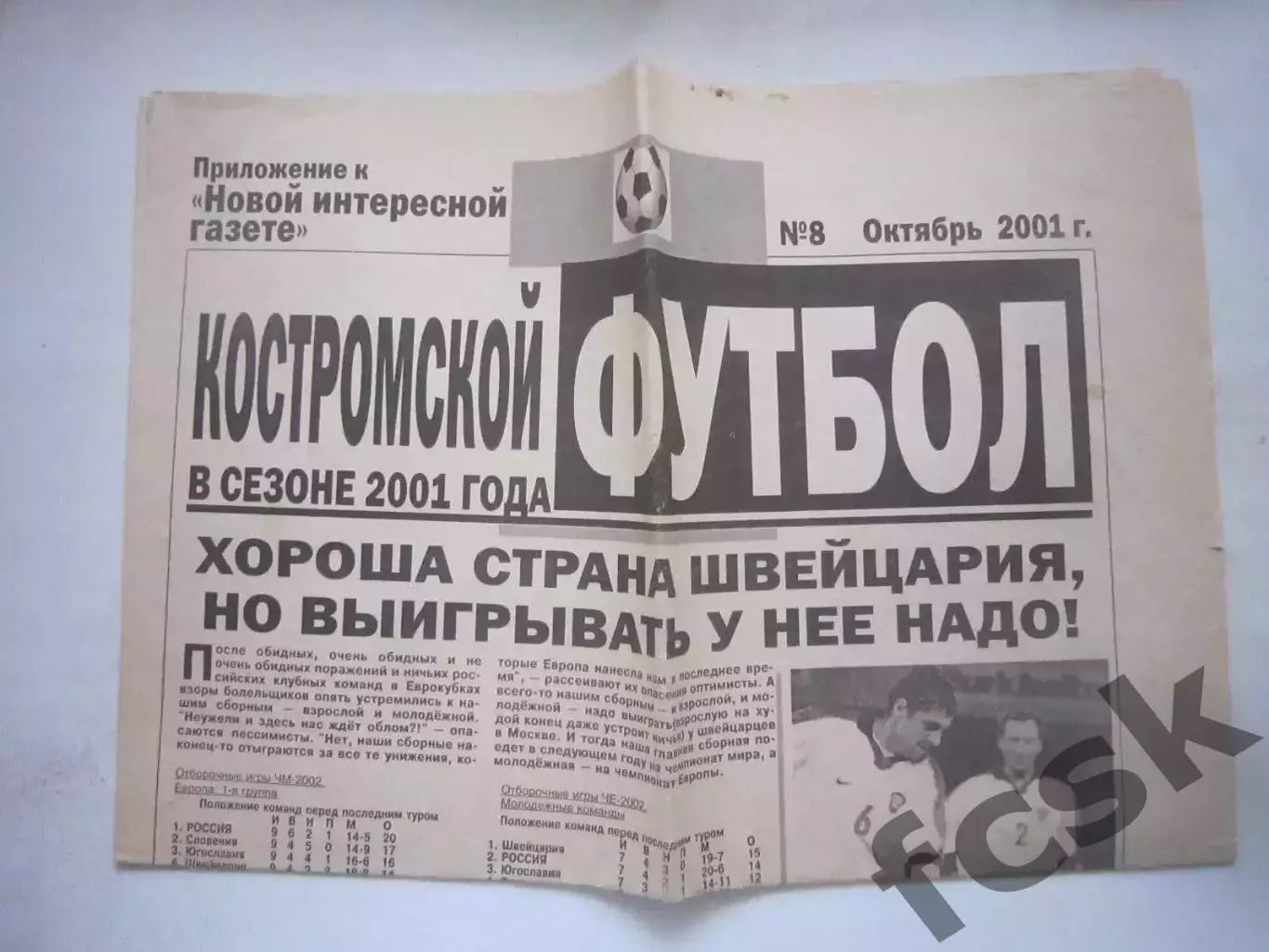 Костромской футбол № 8 Октябрь 2001 (Москва, Щелково) (Ч)