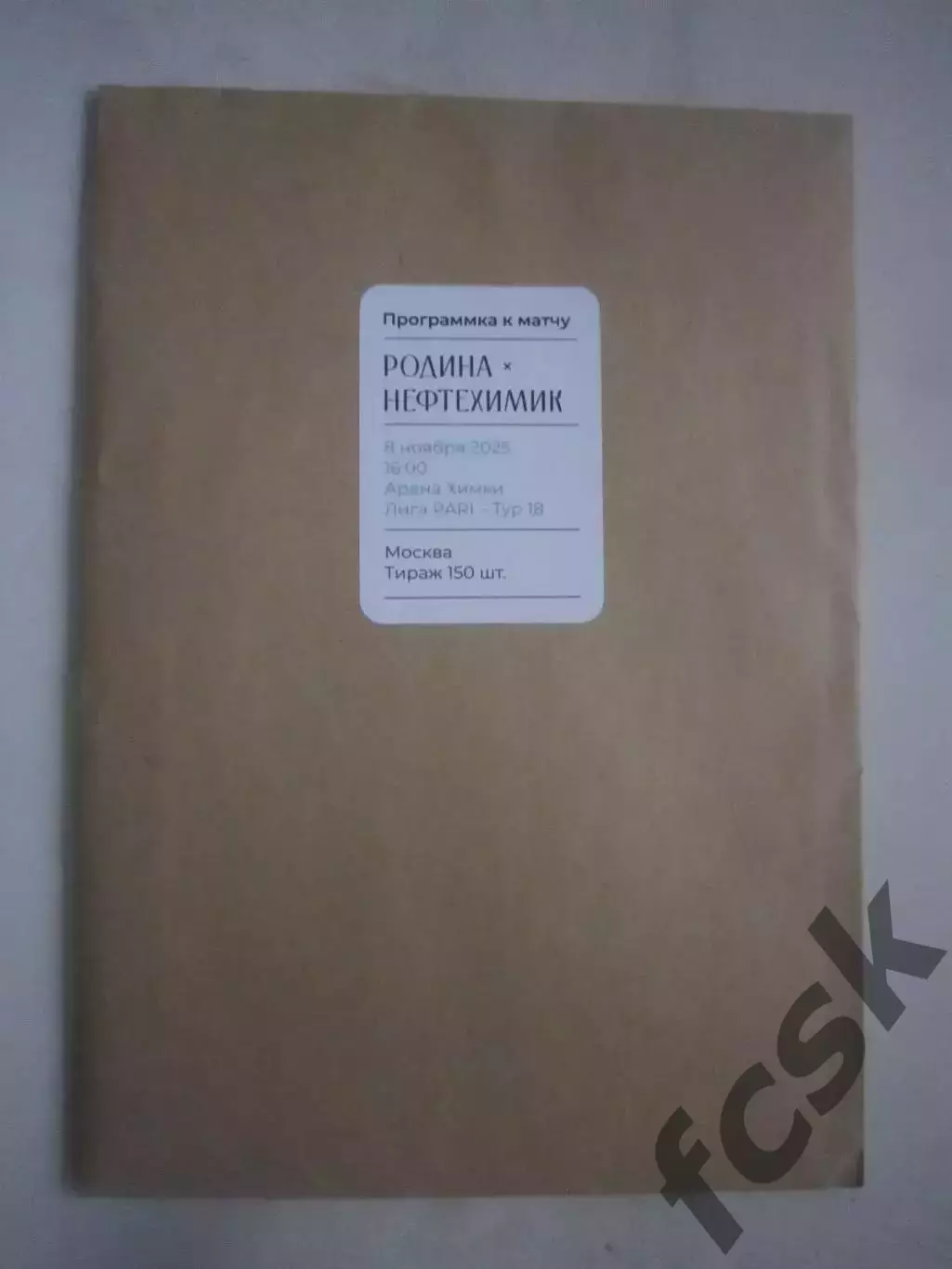 Родина Москва - Нефтехимик Нижнекамск 08.11.2025 Пакет