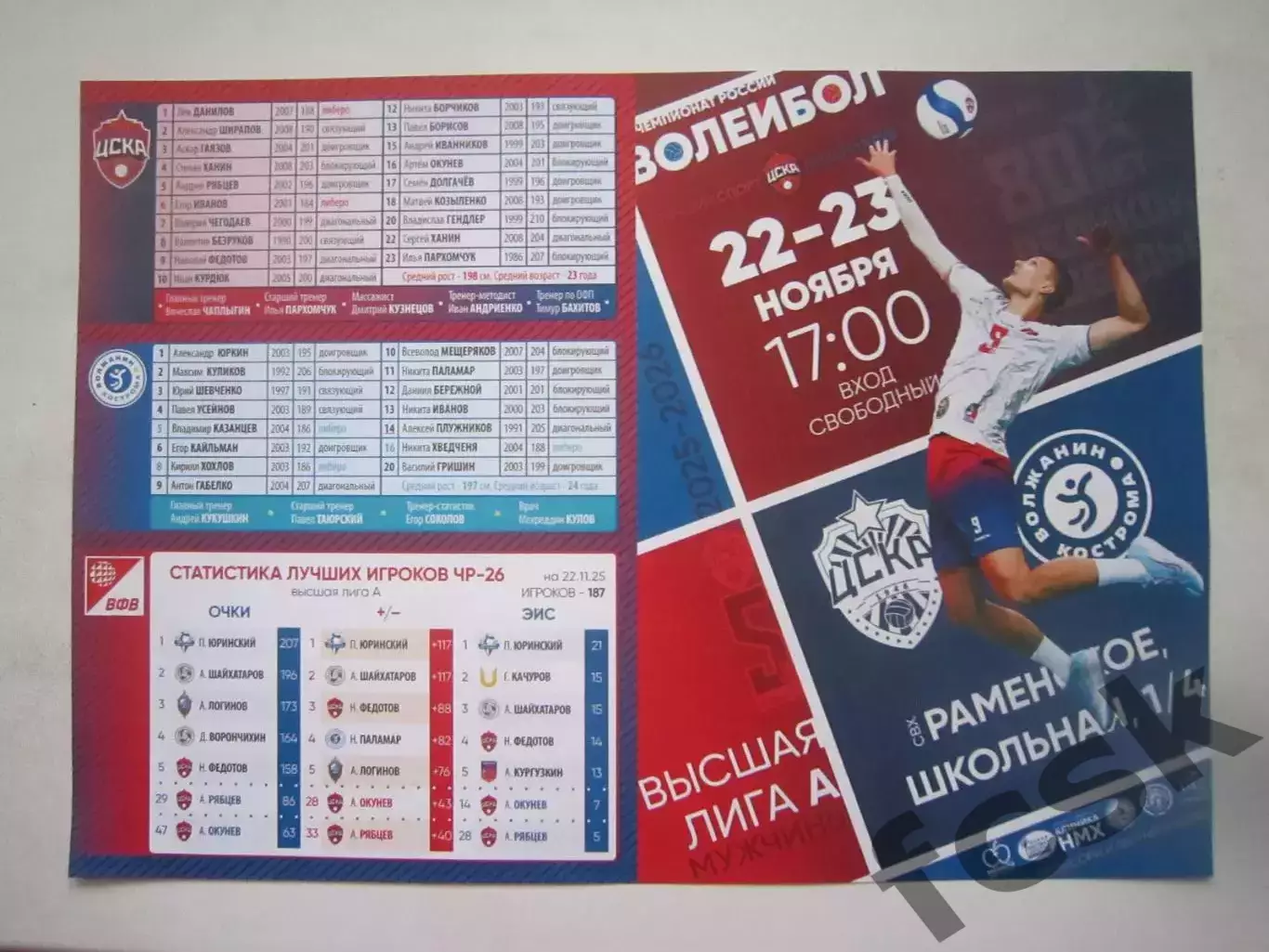 ЦСКА Московская область - Волжанин Кострома 22-23.11.2025