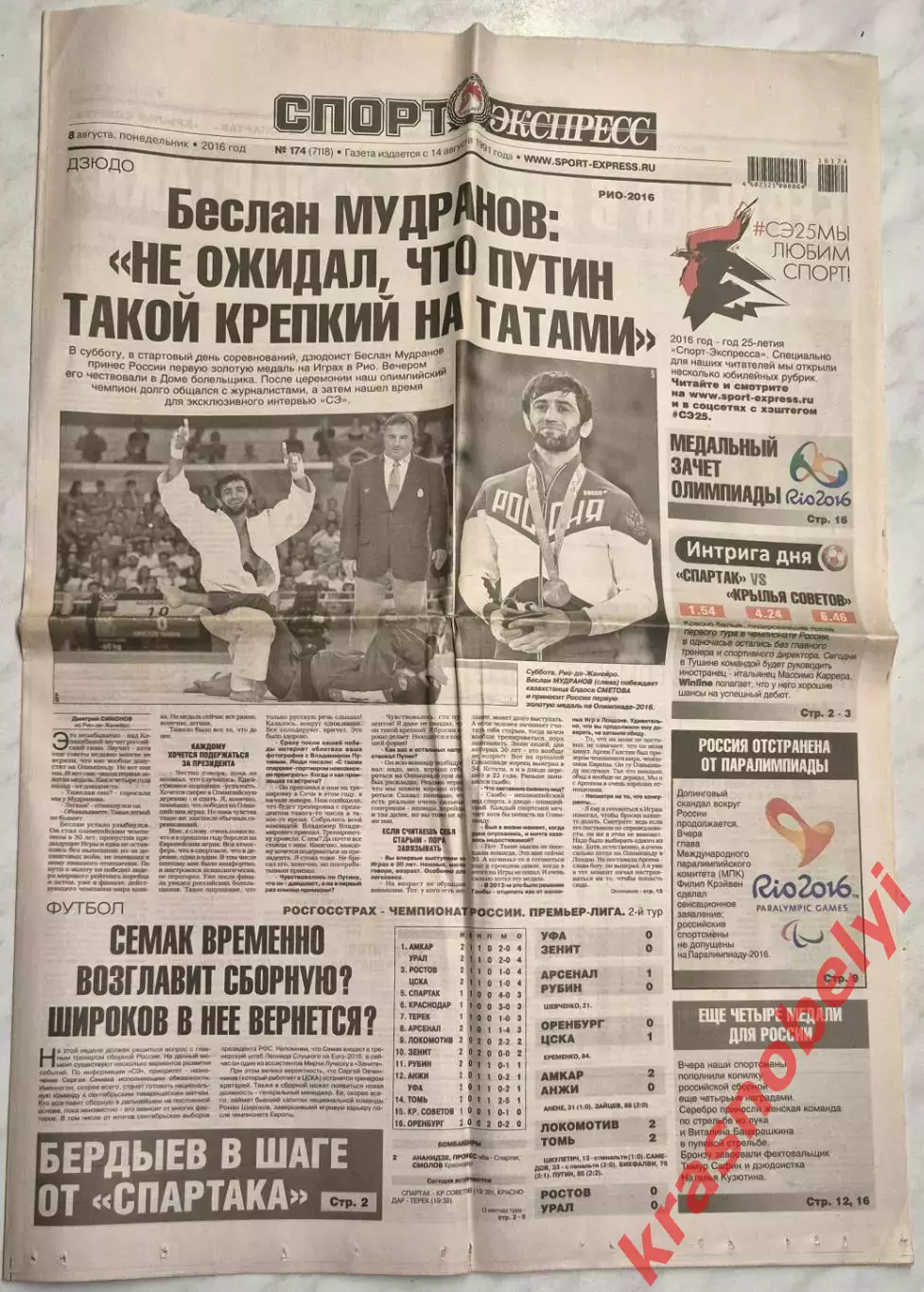 8 августа, № 174. 2016 год. Олимпийские Игры