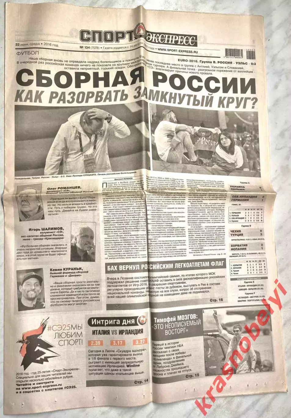 22 июня, № 134. 2016 год. EURO-2016