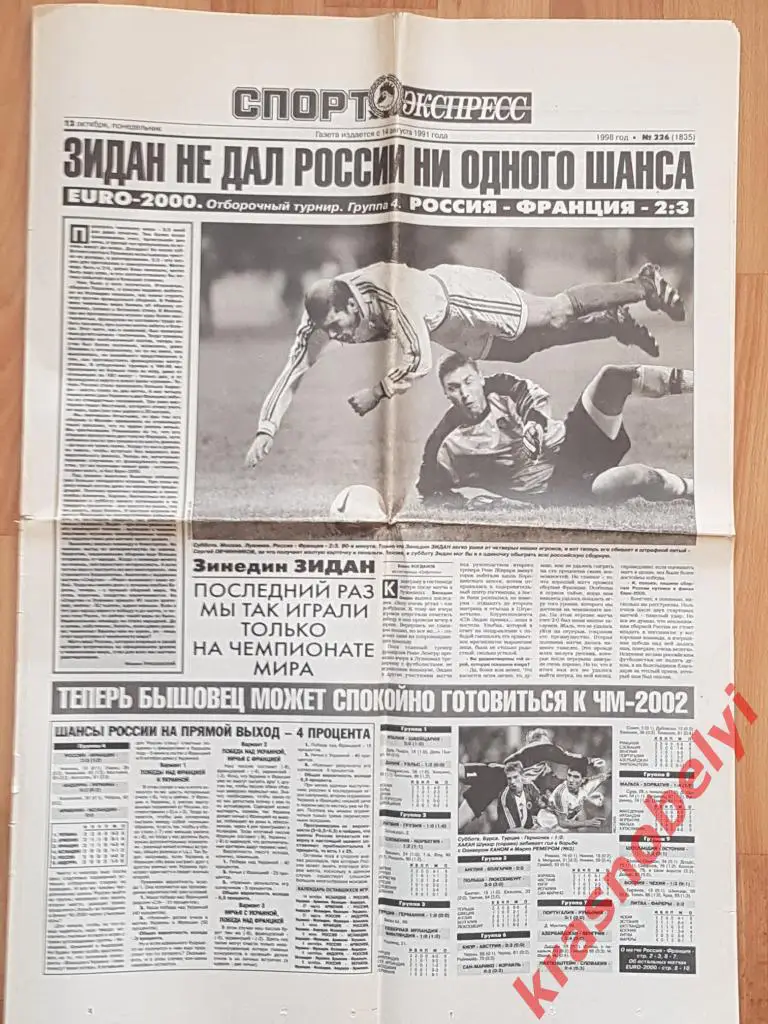 12 октября, № 226. 1998 год. Россия-Франция