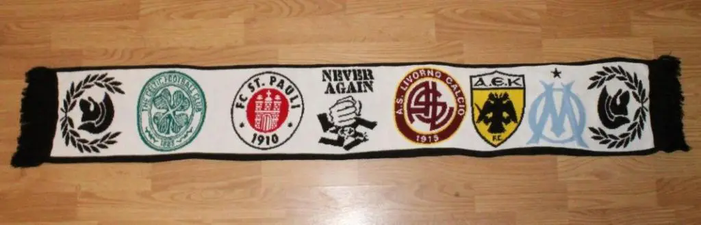 шарф футбольный ультрас Антифа Antifa St. Pauli, Celtic, AEK, Livorno, Marseille