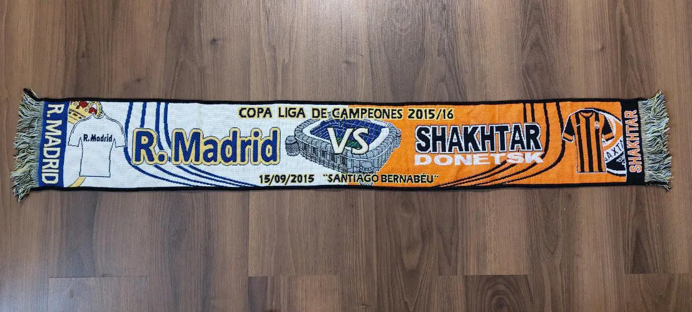 шарф футбольный Реал Мадрид Шахтер Донецк Football scarf Real Shakhtar Donetsk