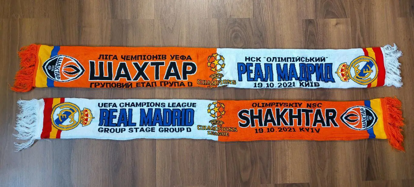 шарф футбольный Шахтер Донецк Реал Мадрид Football scarfShakhtar Donetsk Real