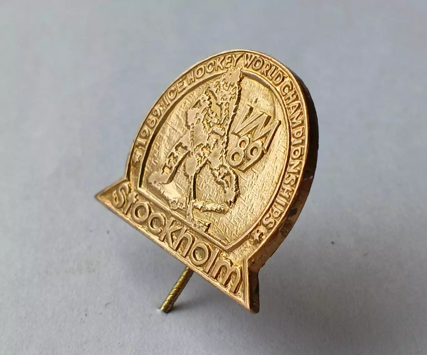 Значок Чемпионат Мира по Хоккею-Стокгольм 1989 г. 1
