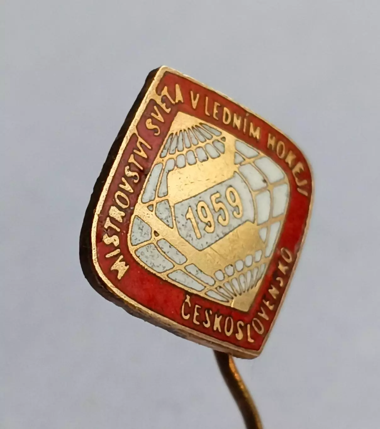 Значок Чемпионат Мира по Хоккею - Чехословакия 1959 г. 2