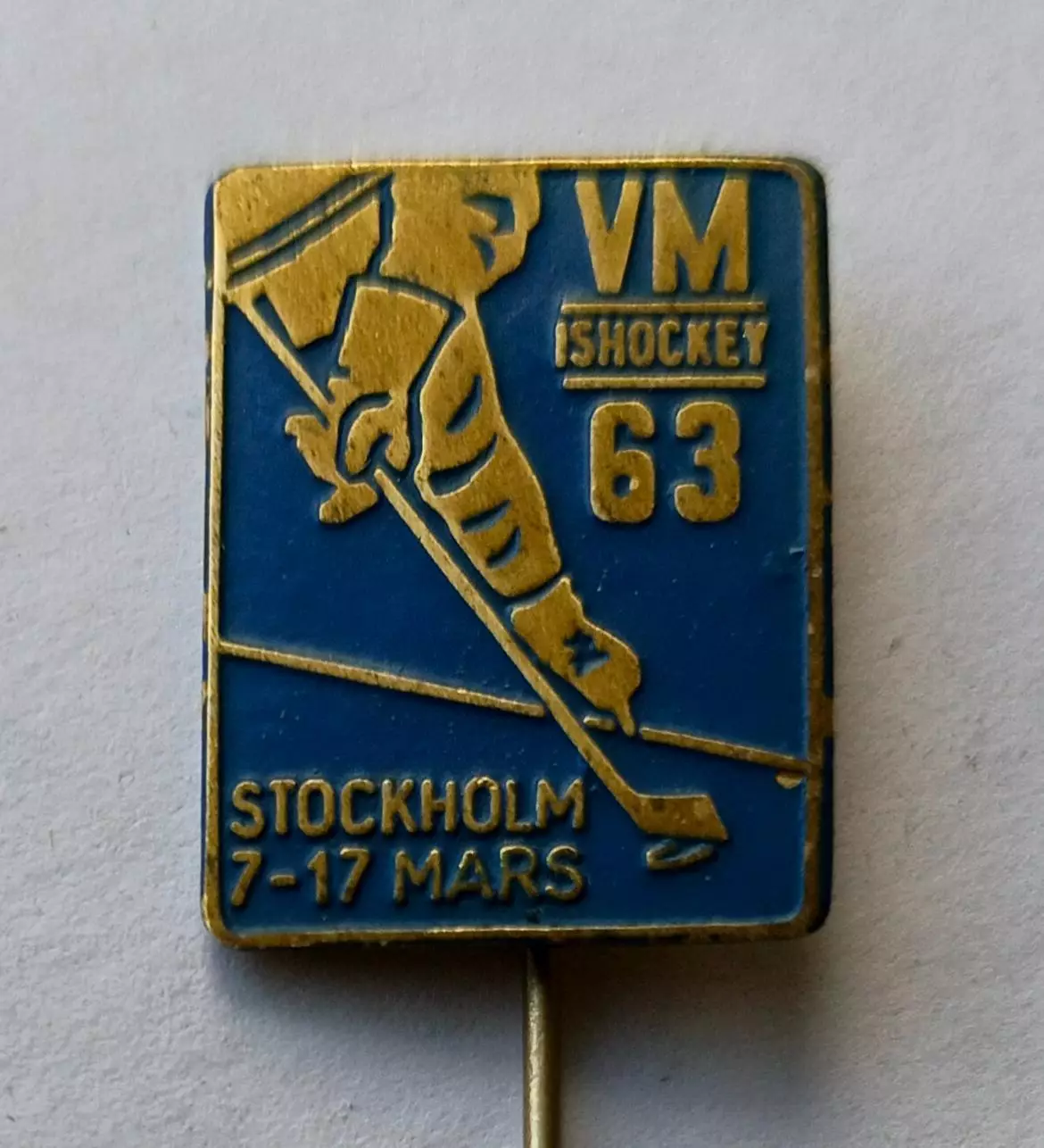 Значок Чемпионат Мира по Хоккею - Стокгольм 1963 г. 1
