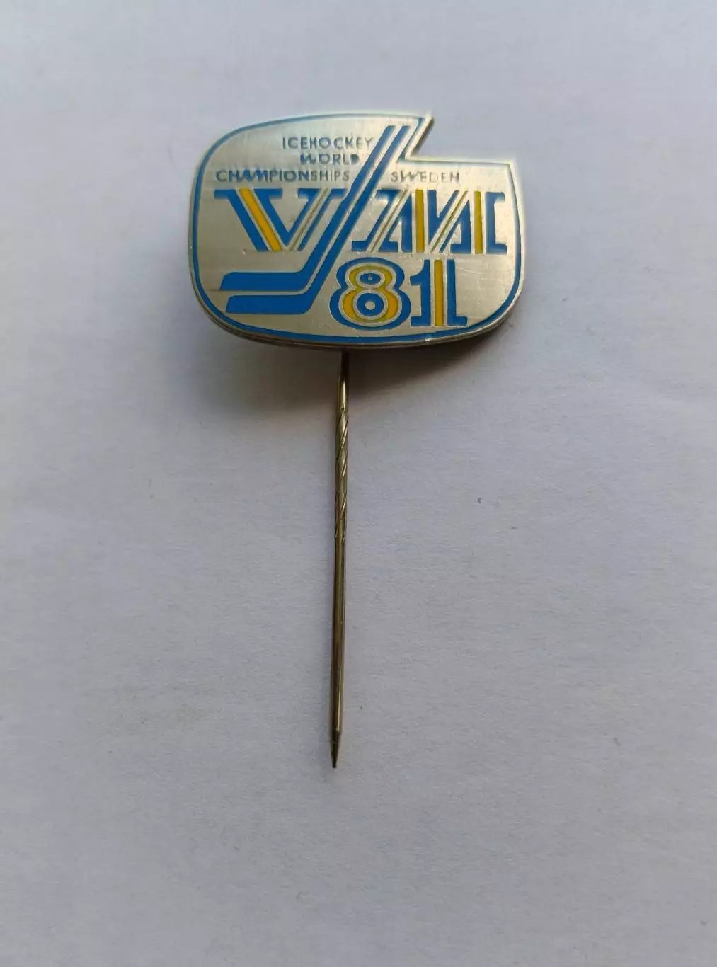 Значок Чемпионат Мира по Хоккею - Швеция 1981 г.