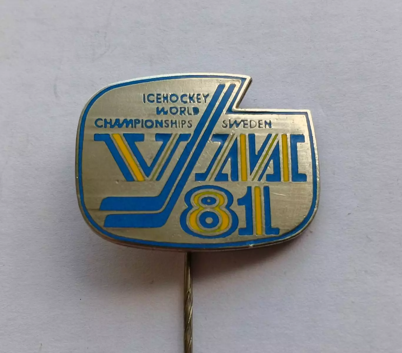 Значок Чемпионат Мира по Хоккею - Швеция 1981 г. 1