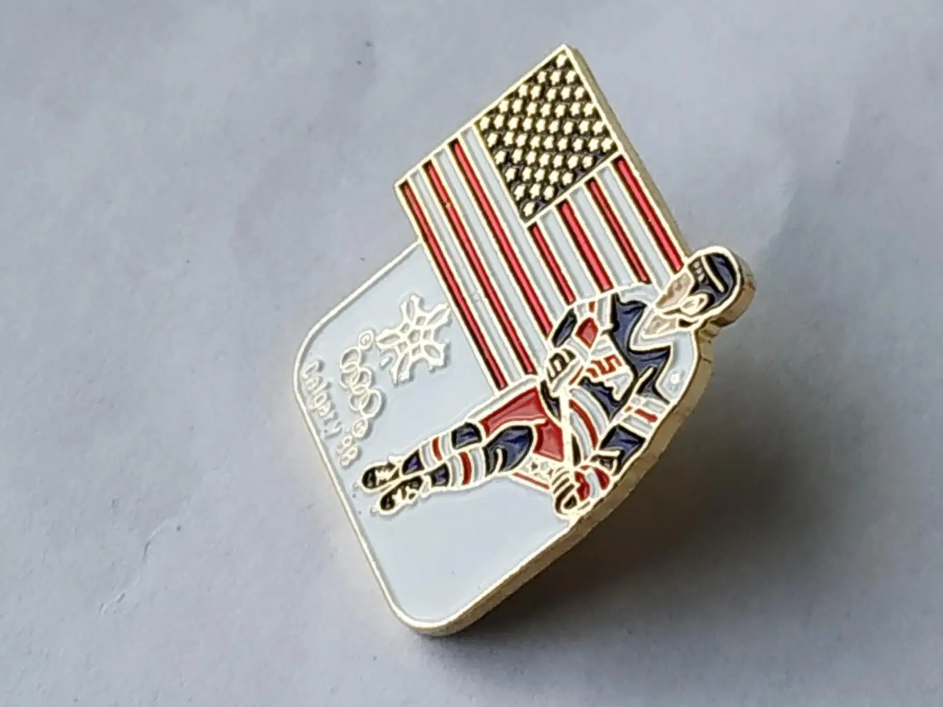 Значок хоккей Сборная США Олимпийские Игры-Калгари 1988 г 2