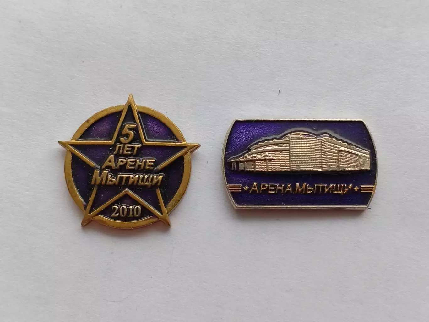 Лот 2 значка хоккейная арена Мытищи.