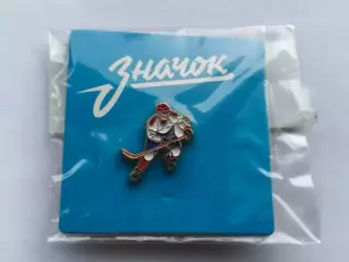 Значок хоккеист