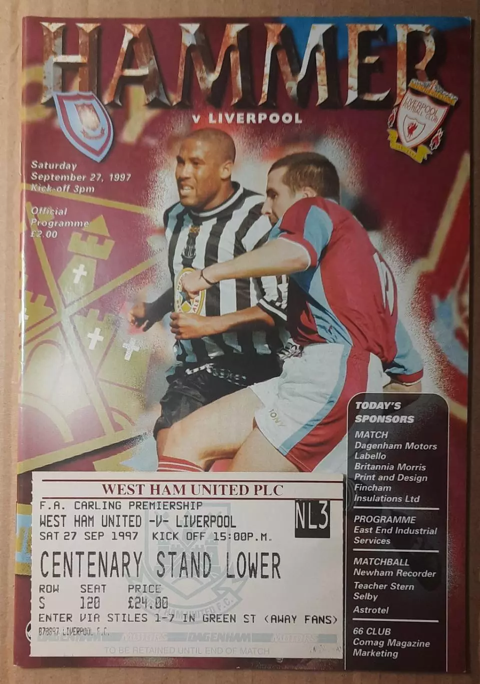 Вест Хэм Юнайтед - Ливерпуль 27.09.1997