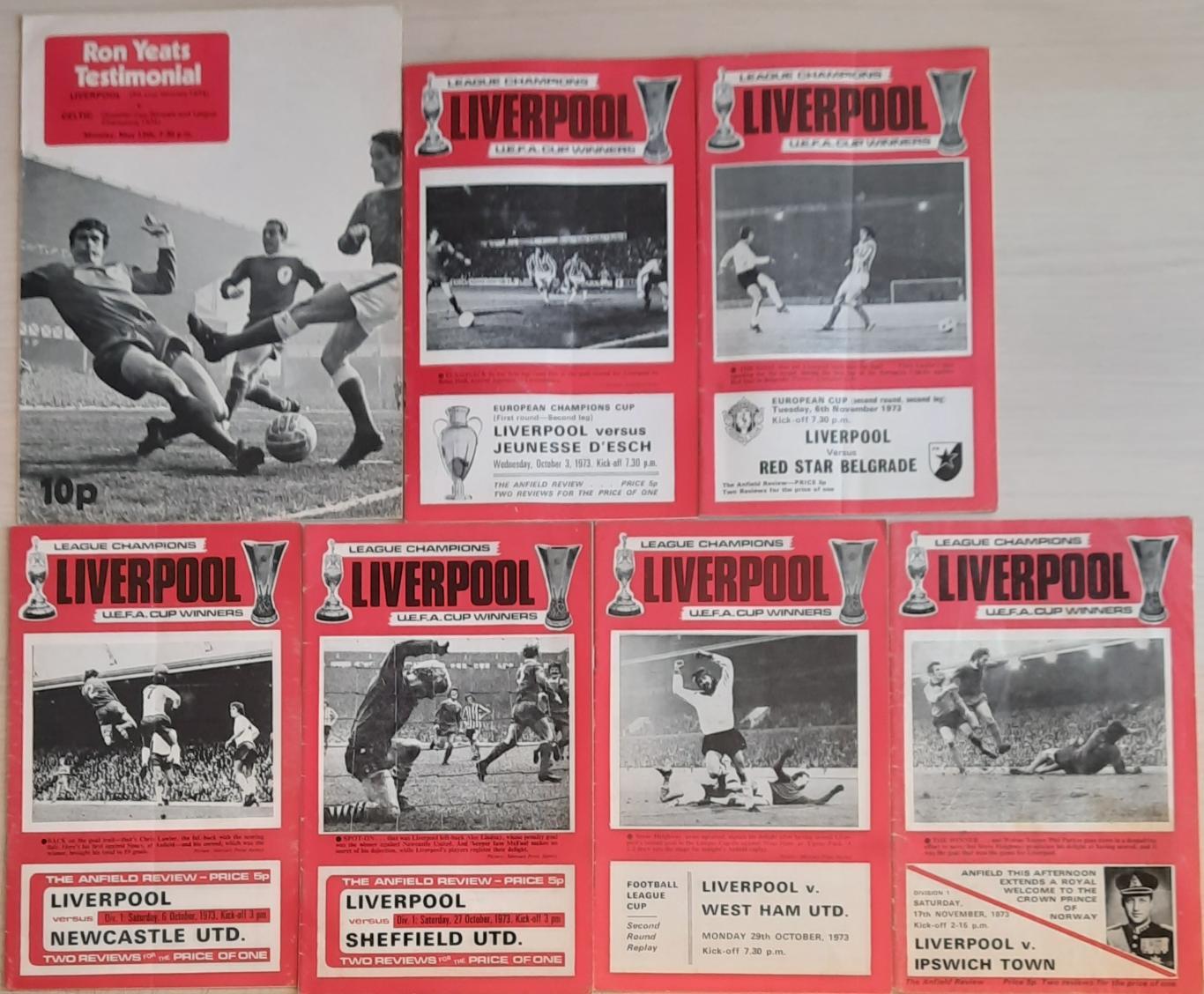 Продажа коллекции! 19 программ с участием ФК Ливерпуль сезона 1973/74