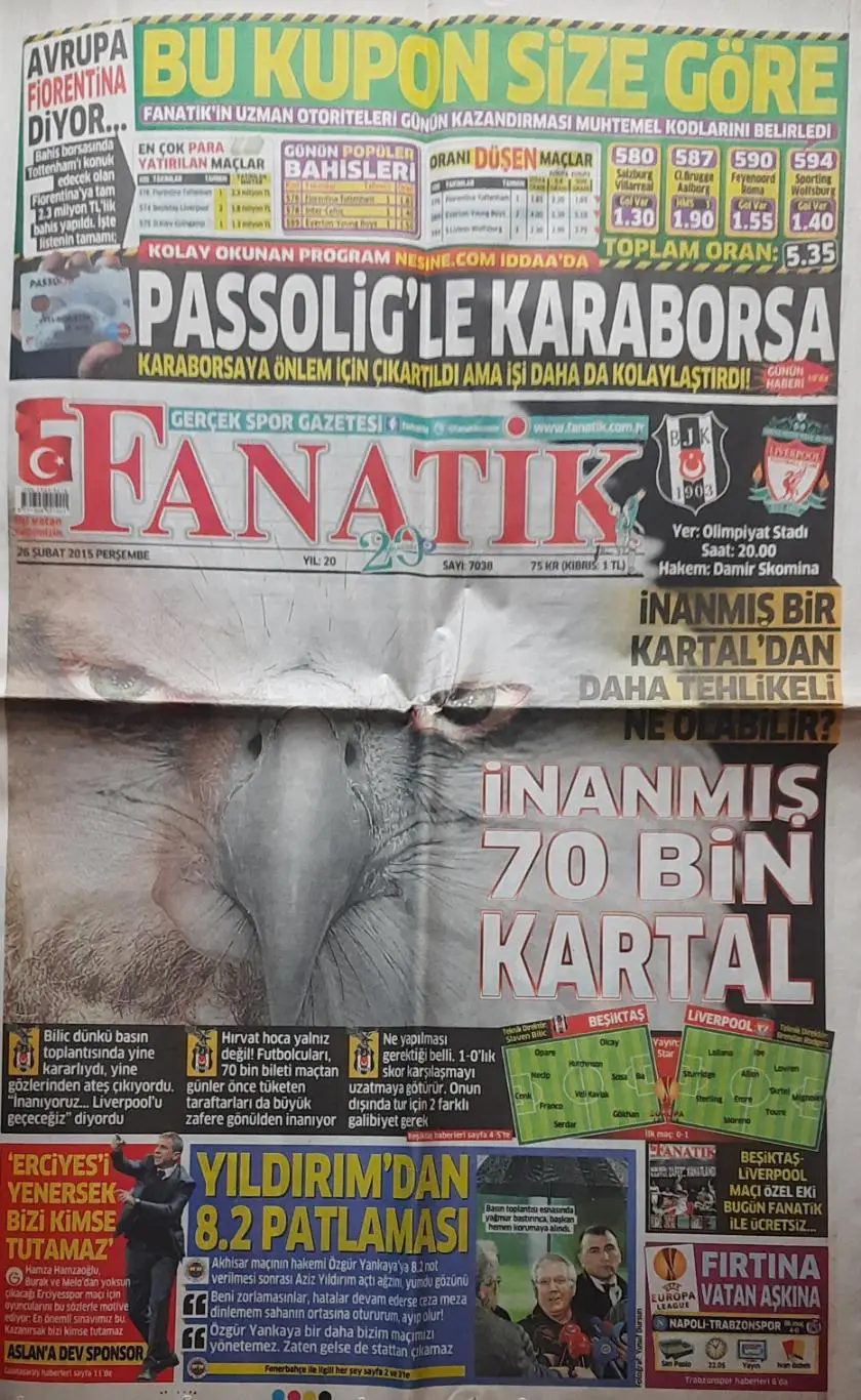 Бешикташ / Турция/ - Ливерпуль 26.02.2015 Лига Европы 1