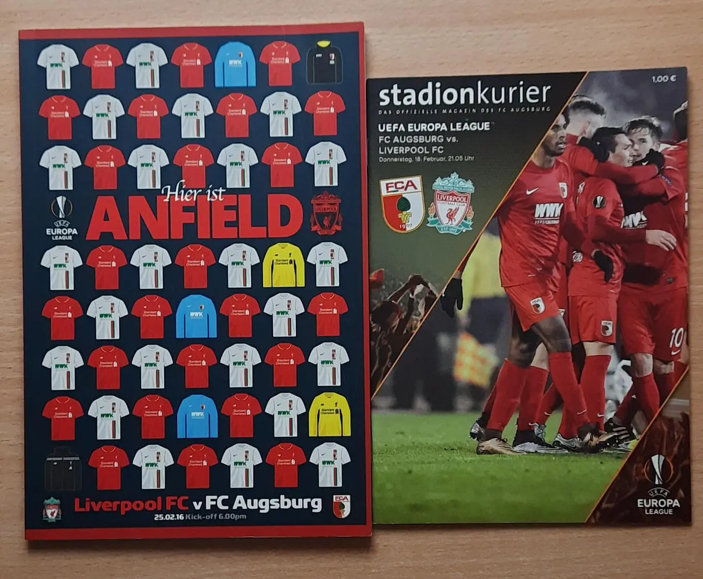 Аугсбург /Германия/ - Ливерпуль 18.02, 25.02.2016 Лига Европы /дом + выезд/