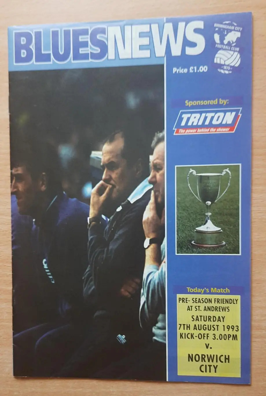 Бирмингем Сити - Ливерпуль 28.07.1993, Норвич Сити 07.08.1993 1