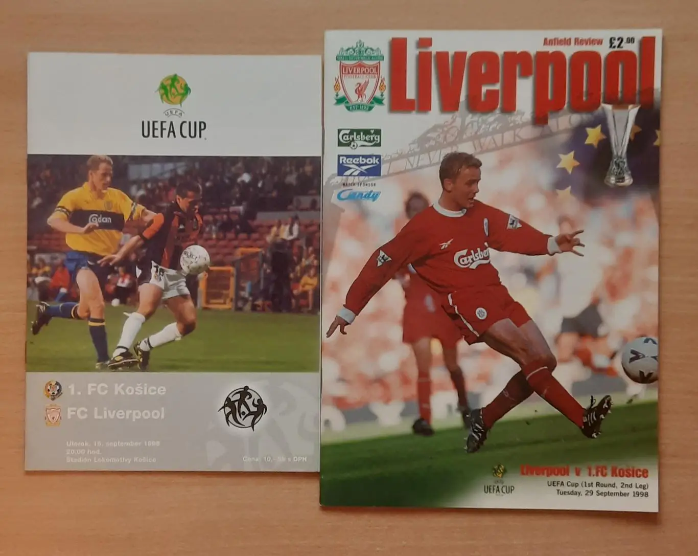 Ливерпуль - Кошице /Словакия/ 15.09, 29.09.1998 Кубок УЕФА (дом + выезд)