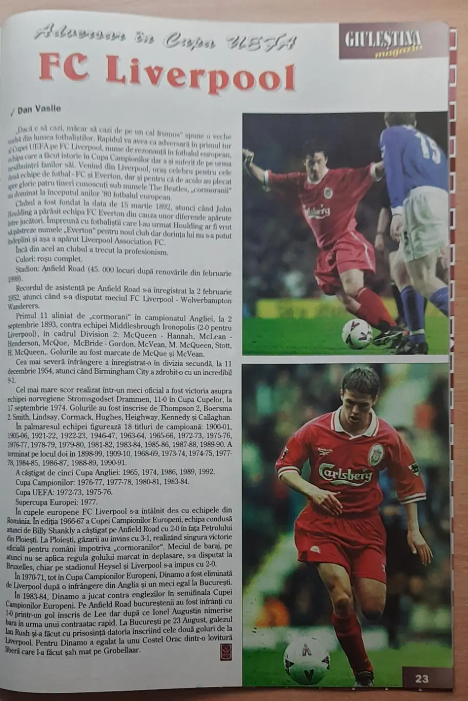 Рапид Бухарест /Румыния/ - Ливерпуль 14 09.2000 3