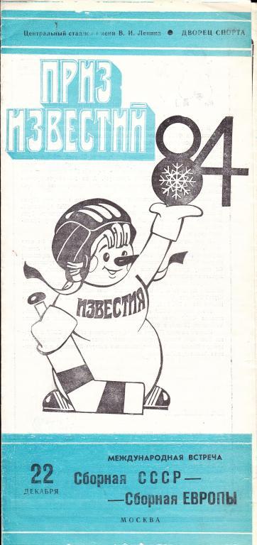 СССР - сб.Европы 22.12.1984