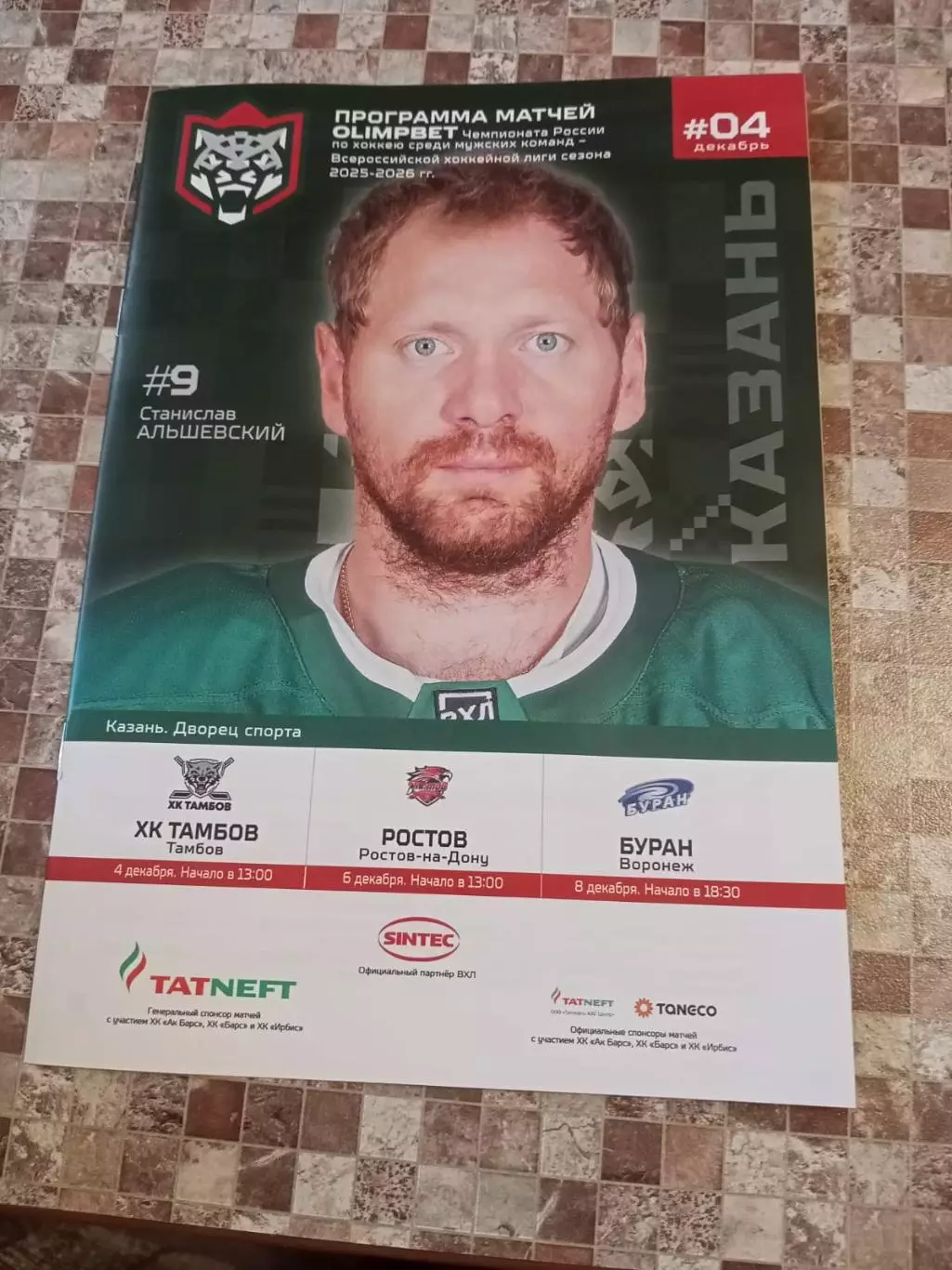 Барс Казань - Тамбов, Ростов-на-Дону, Воронеж 4, 6 и 8.11.2025