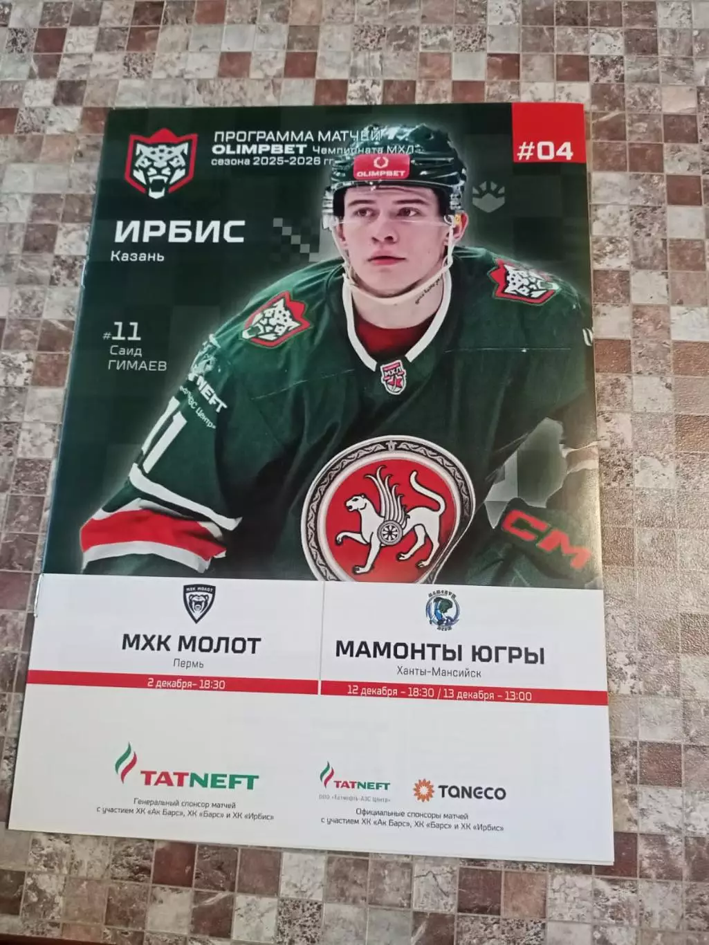 Ирбис Казань - Пермь, Ханты-Мансийск 2 и 12-13.12.2025